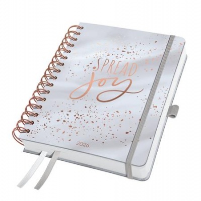 Naptár, spirál, A5, heti, 2026, kemény borító, SIGEL "Jolie", Glittery Joy