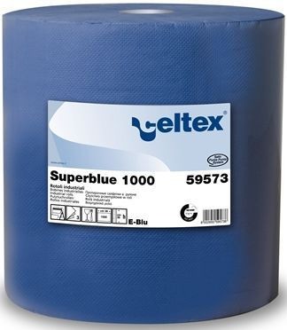 Ipari törlőkendő Celtex Superblue 1000, 3 rétegű, 36x36 cm, 100% cellulóz, Élelmiszeripari minősítéssel rendelkezik