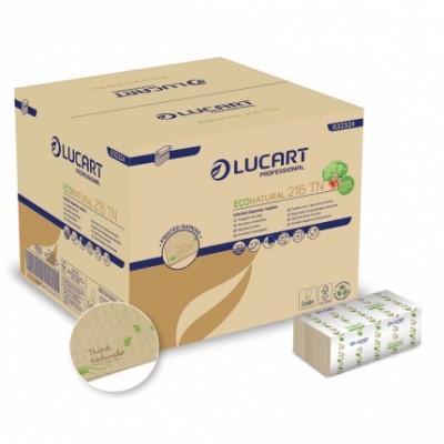 Szalvéta L-ONE adagolós hajtogatott Lucart ECONATURAL 216 TN 150 db/csomag 40 csomag/doboz