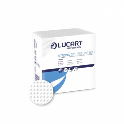 Éttermi szalvéta Lucart Strong Gastro Line hófehér,1 rétegű,  600 lap/csomag, 24 csomag/karton