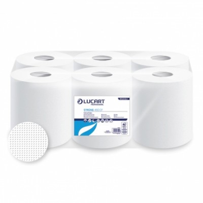 Ipari törlőkendő Lucart Strong 450 CF 2 tétegű, hófehér, 6 tek/csomag