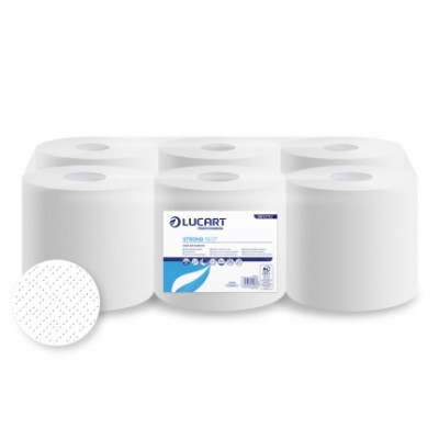 Tekercses kéztörlő Lucart STRONG CF19 2 rétegű 100% cellulóz, 435 lap,  6 tekercs/csomag
