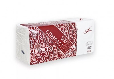 Szalvéta Infibra Compact 1 r fehér 30x30 cm 500 lap/csg 14 csg/karton 28 karton/raklap